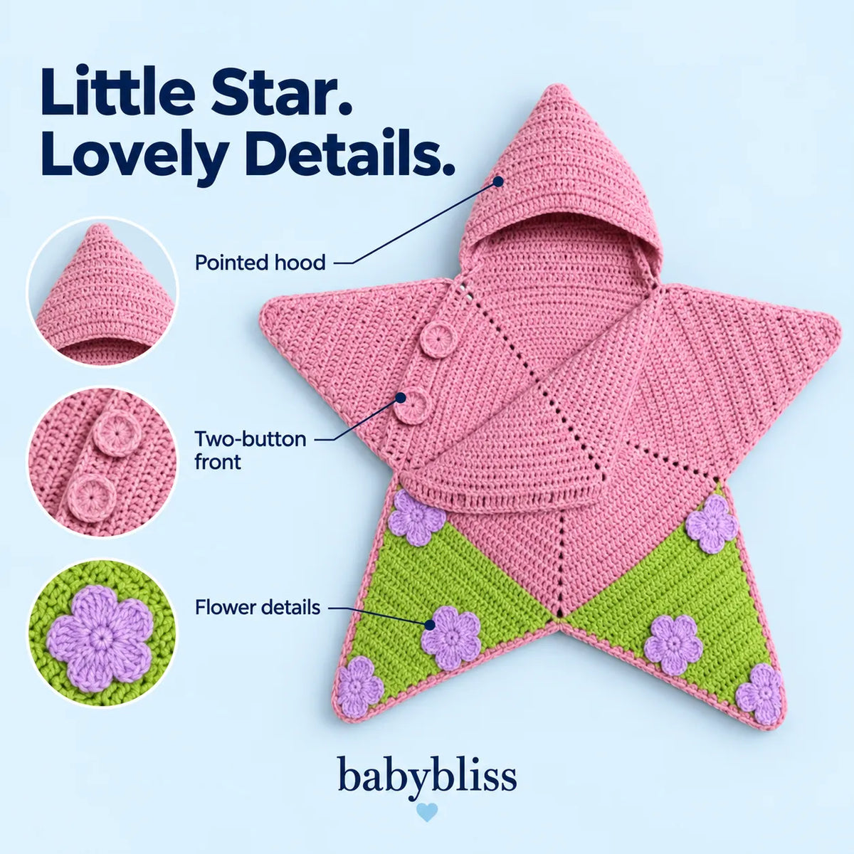 StarSnug – Crochet Baby Star Wrap