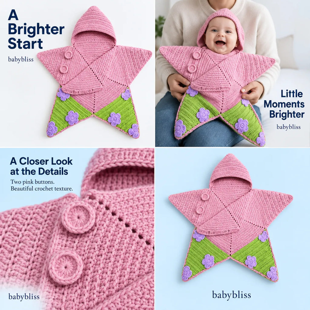 StarSnug – Crochet Baby Star Wrap