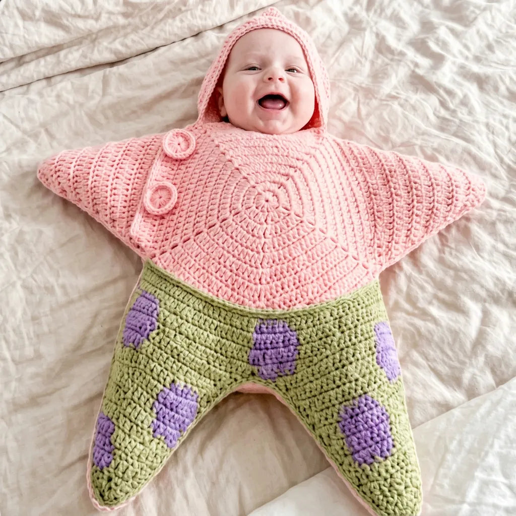 StarSnug – Crochet Baby Star Wrap