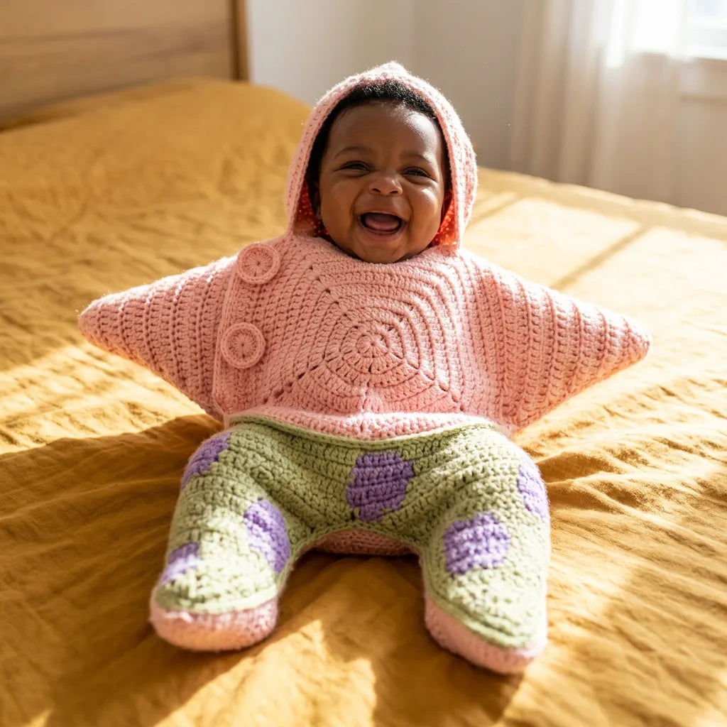 StarSnug – Crochet Baby Star Wrap