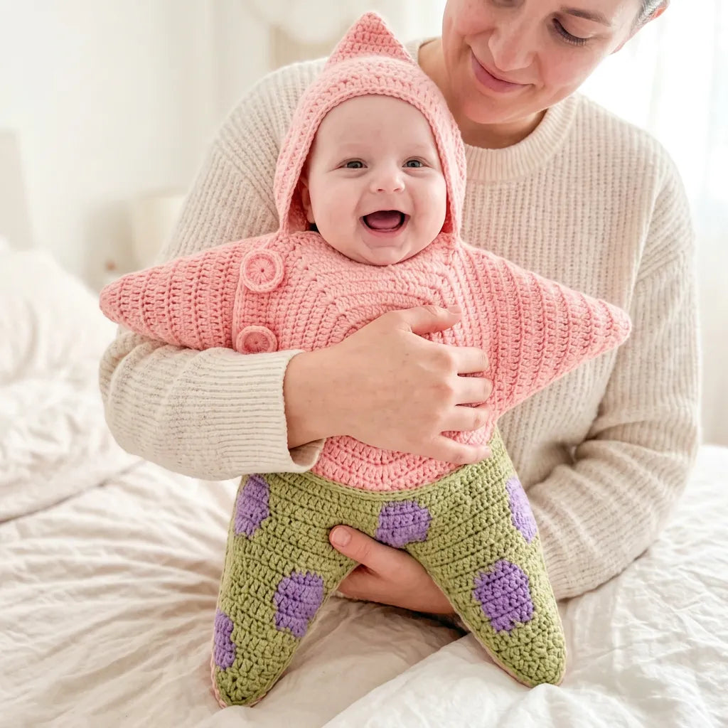 StarSnug – Crochet Baby Star Wrap